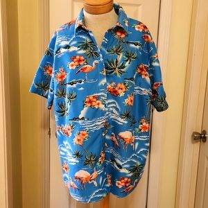 XL WOMENS button front short sleeve Hawaiian shirt